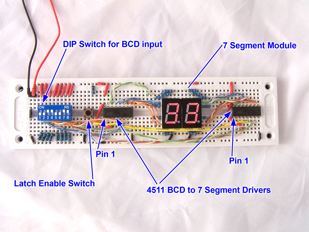 Driving A 7 Segment Display With A 4511 Bcd To 7 Segment Driver Protostack 